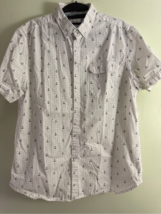 Denim & Flower Other - Denim & Flower Men’s Untucked Achor Print Short Sleeve Button Down L